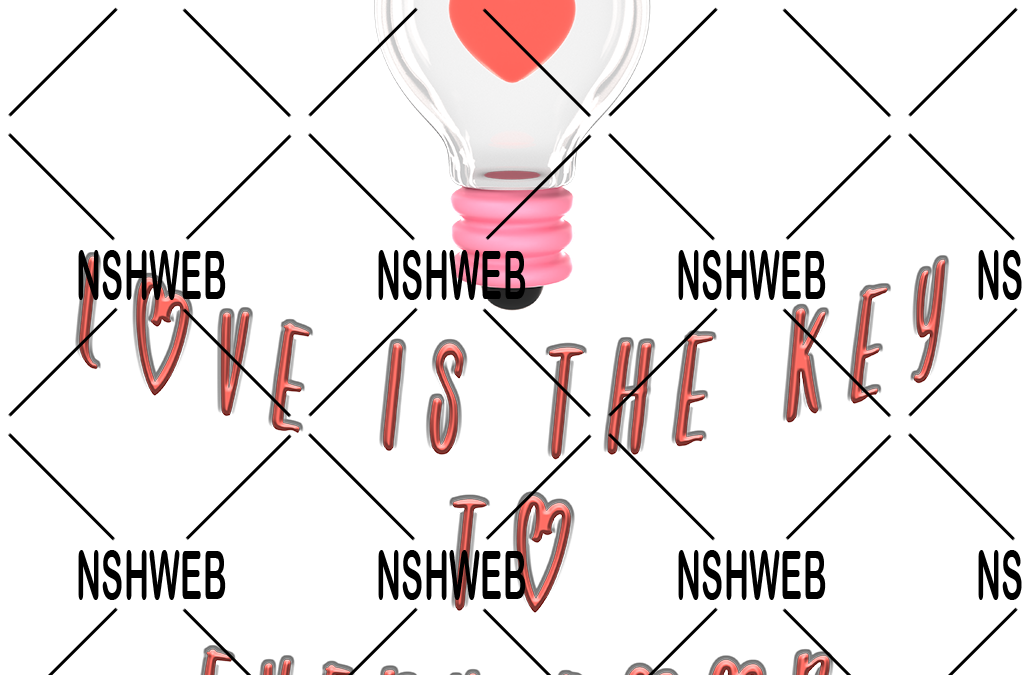 Cœur avec citation « Love is the key »