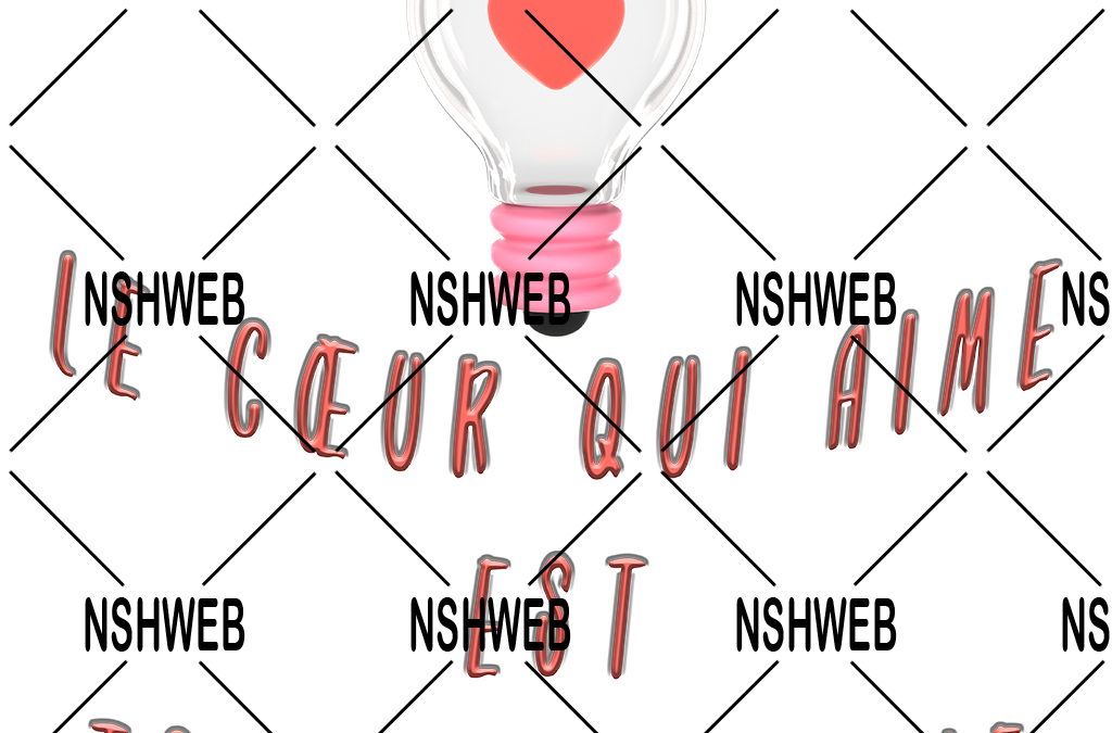 Cœur avec citation « le cœur qui aime est toujours jeune »