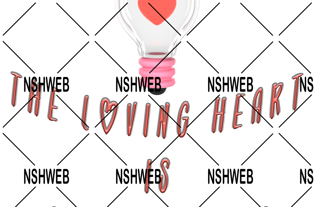 Coeur avec citation « the loving heart »